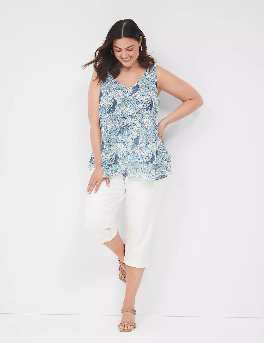 Lane Bryant Swing Double-Layer Chiffon Canotta Donna Blu | RWV4486GB