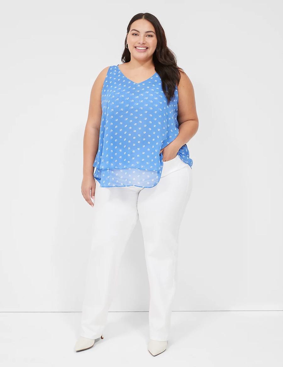 Lane Bryant Swing Double-Layer Chiffon Canotta Donna Blu | ACY5867LP