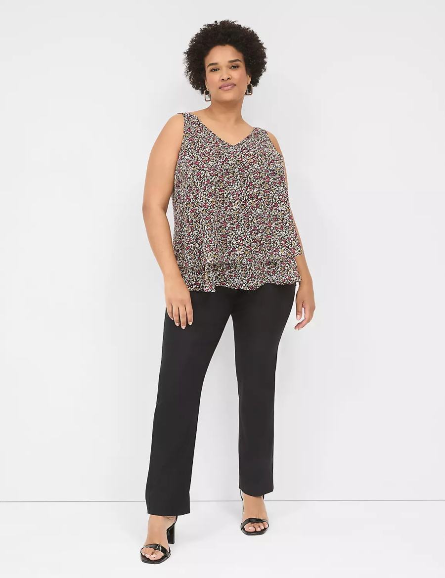 Lane Bryant Swing Double-Layer Chiffon Canotta Donna Nere Colorate | KBQ3976PG