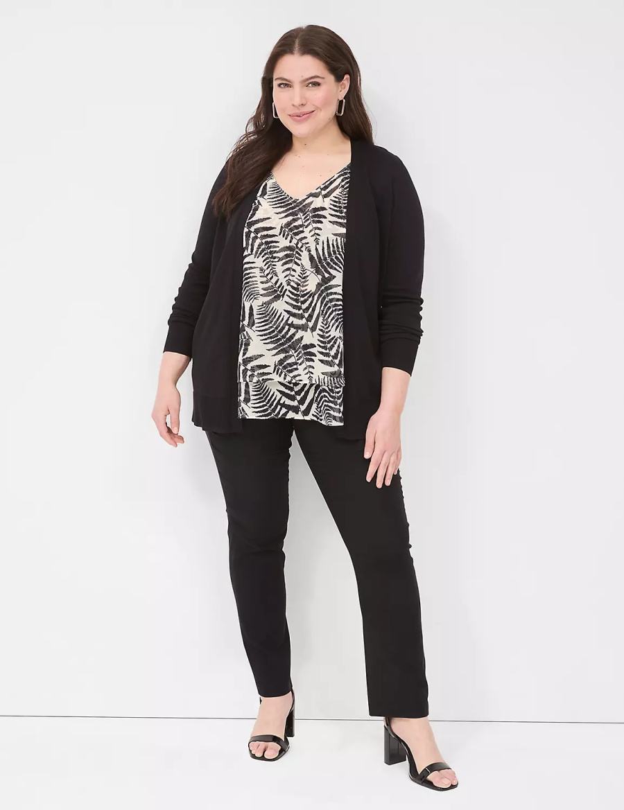 Lane Bryant Swing Double-Layer Chiffon Canotta Donna Nere | EQF8689AE