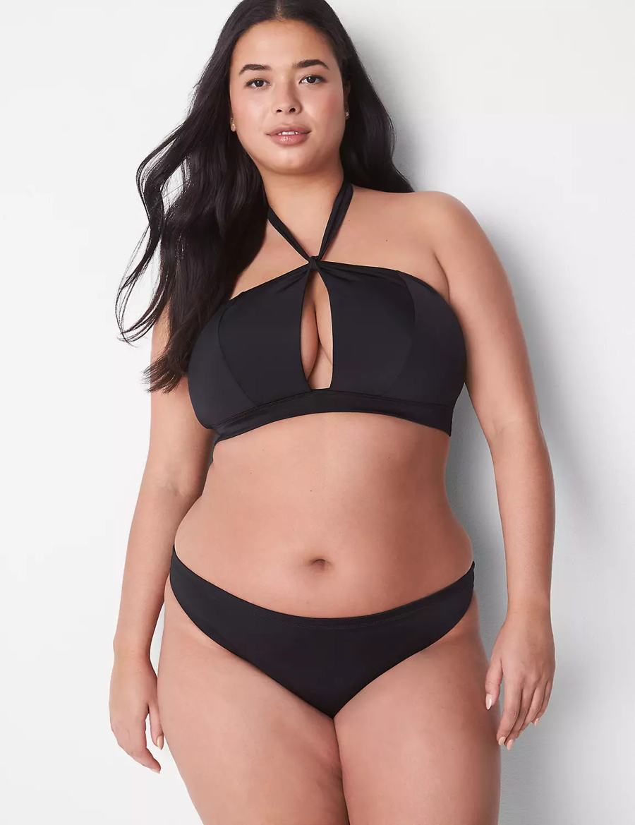 Lane Bryant Tanga Swim Slip Donna Nere | OYZ1314RT