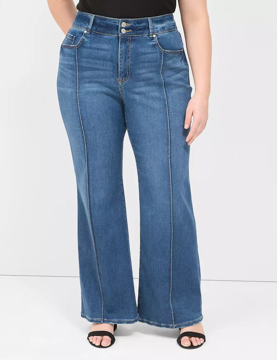 Lane Bryant Tighter Tummy Fit High-Rise Flare Jeans Donna Blu | VDV7197GW