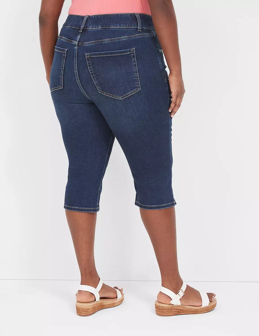 Lane Bryant Tighter Tummy Fit High-Rise Pedal Jeans Donna Blu Scuro | GKQ1178DN