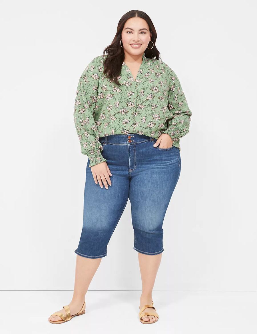 Lane Bryant Tighter Tummy Fit High-Rise Pedal Jeans Donna Blu | ALC5294JM