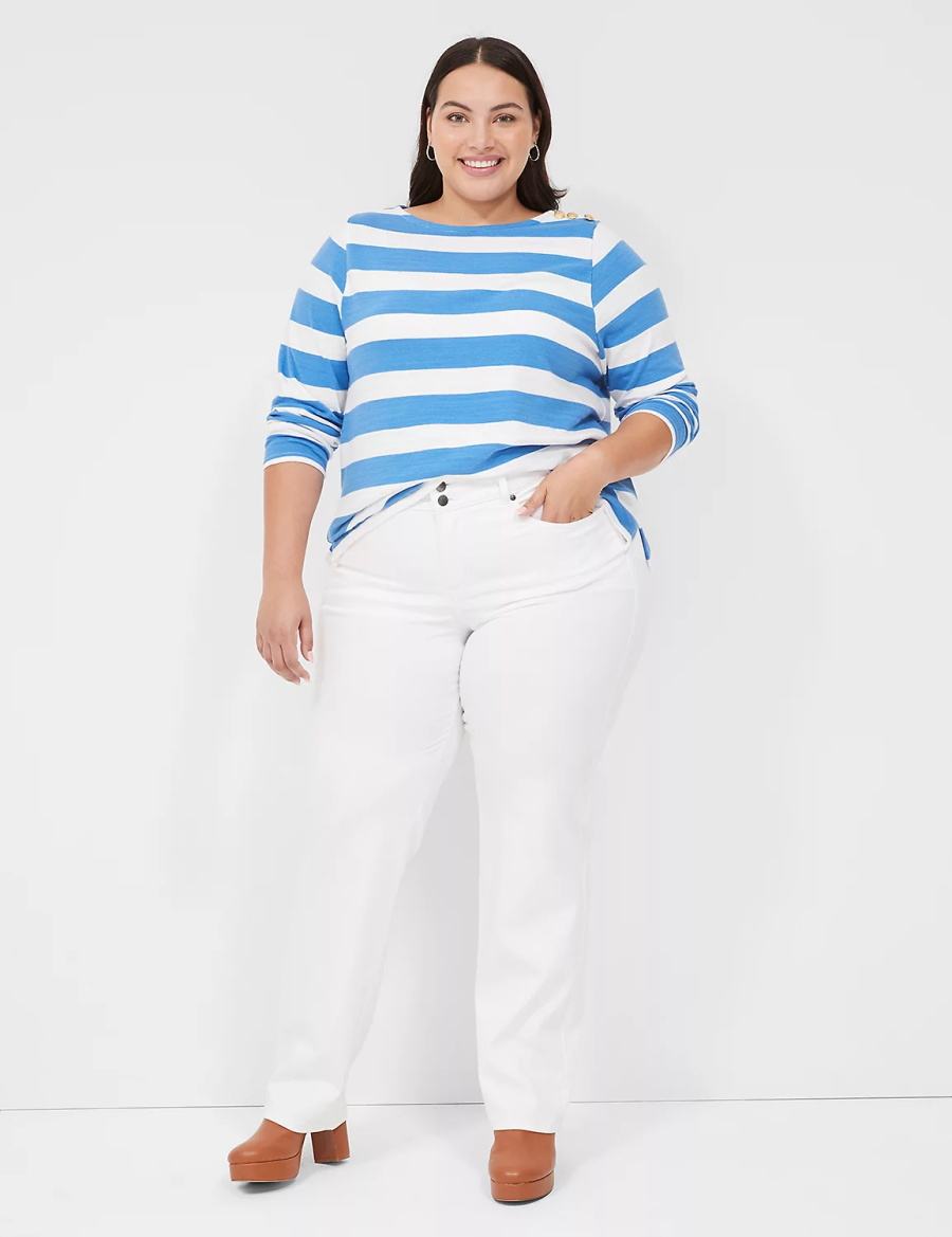 Lane Bryant Tighter Tummy Fit High-Rise Straight Jeans Donna Bianche | VCA7163NG