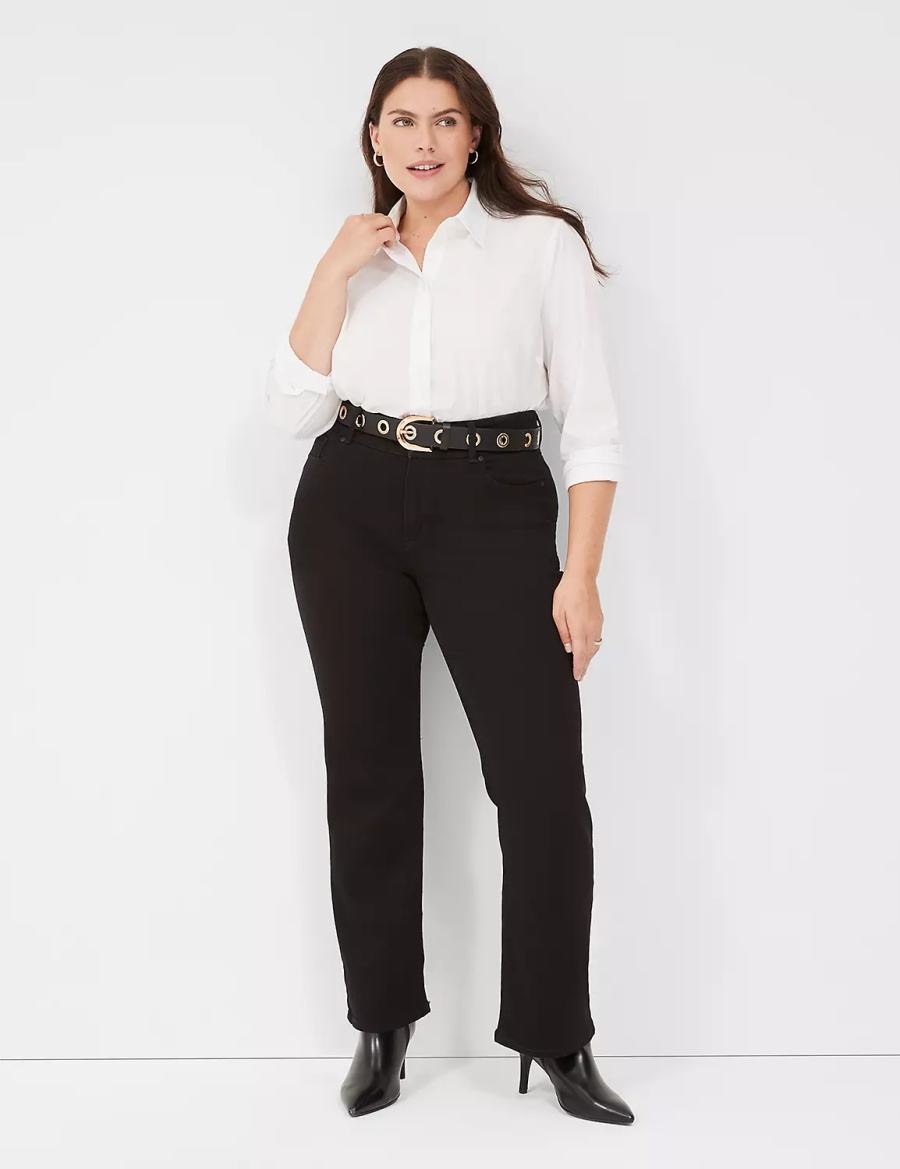 Lane Bryant Tighter Tummy High-Rise Boot Jeans Donna Nere | RHE6740PL