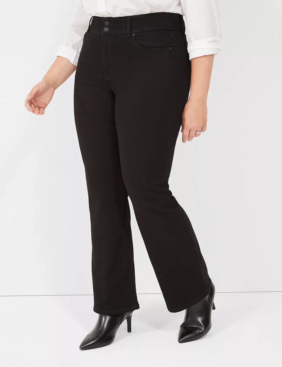 Lane Bryant Tighter Tummy High-Rise Boot Jeans Donna Nere | RHE6740PL