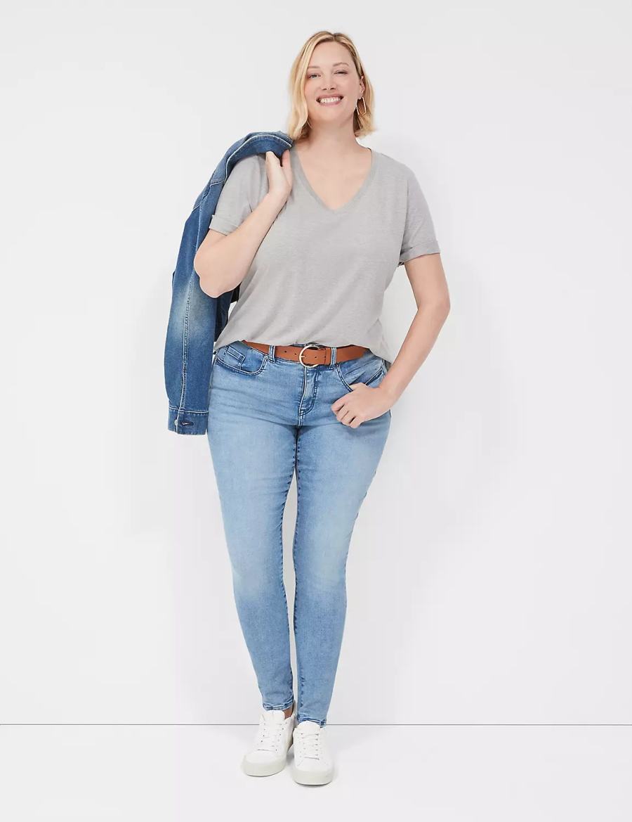 Lane Bryant Tighter Tummy High-Rise Skinny Jeans Donna Blu Chiaro | KNB8392AL