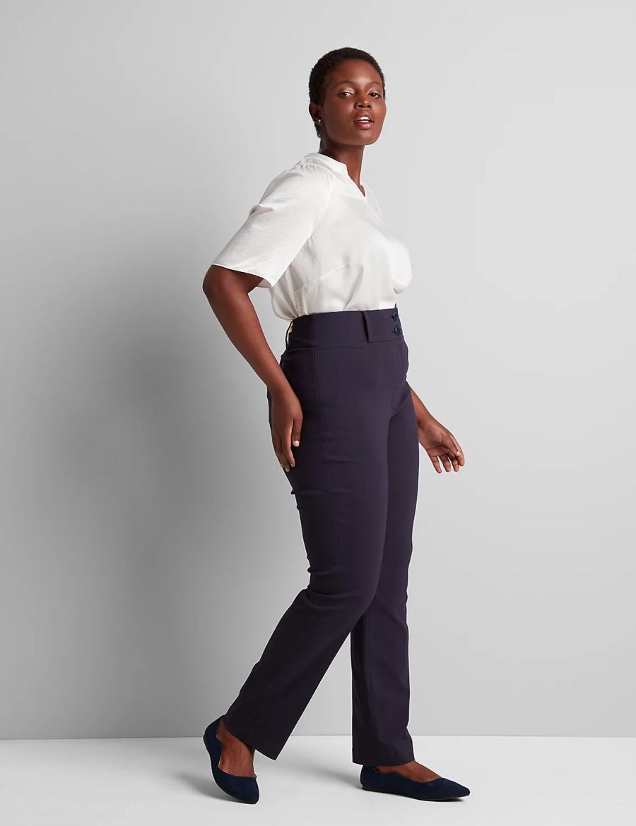 Lane Bryant Tighter Tummy High-Rise Straight 4-Season Pantaloni Donna Blu | IQI7867CV