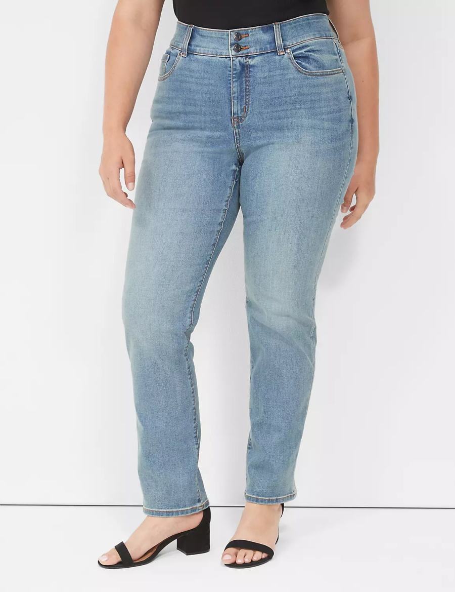 Lane Bryant Tighter Tummy High-Rise Straight Jeans Donna Blu | RXB5161PK