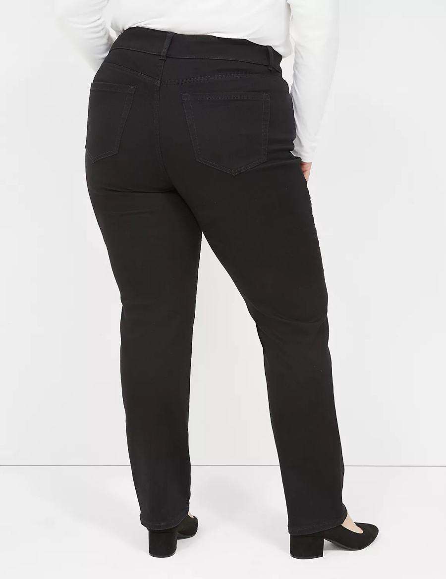 Lane Bryant Tighter Tummy High-Rise Straight Jeans Donna Nere | MHH2537XV