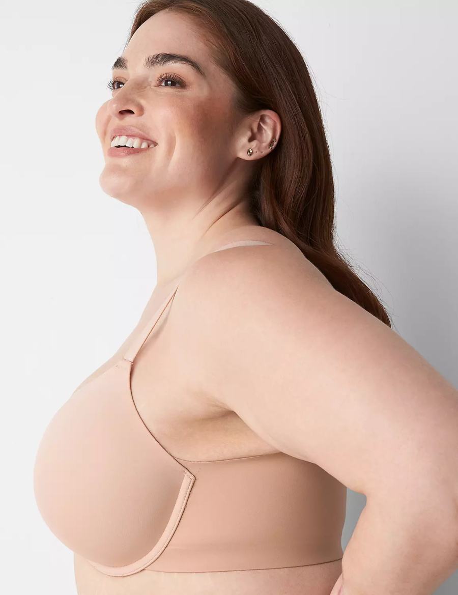 Lane Bryant Totally Smooth Full Coverage Front-Close Bralette Donna Beige | EGX2817VI