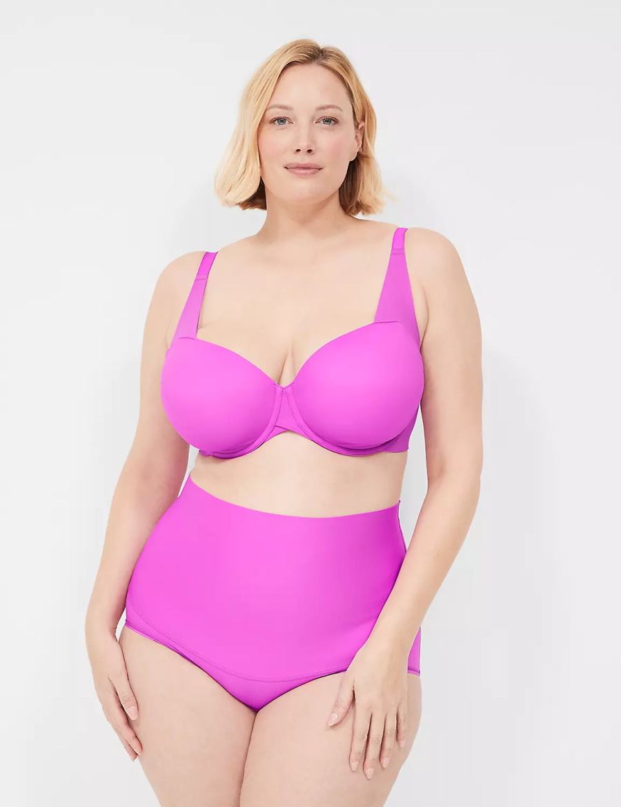 Lane Bryant Totally Smooth Lightly Lined Reggiseno A Balconcino Donna Viola Chiaro | MDV7657SV