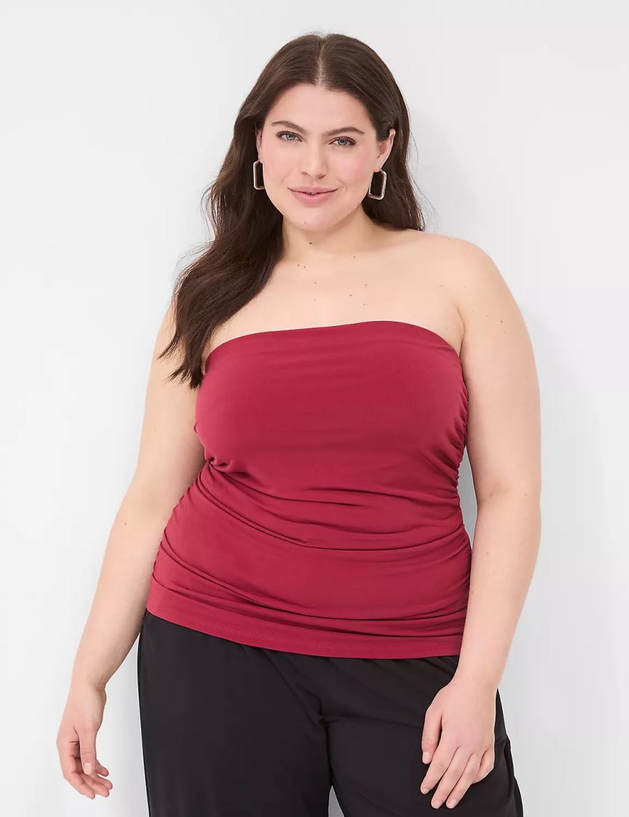 Lane Bryant Tube Top With Shelf-Bra Canotta Donna Rosse Profondo | RZK3530AH