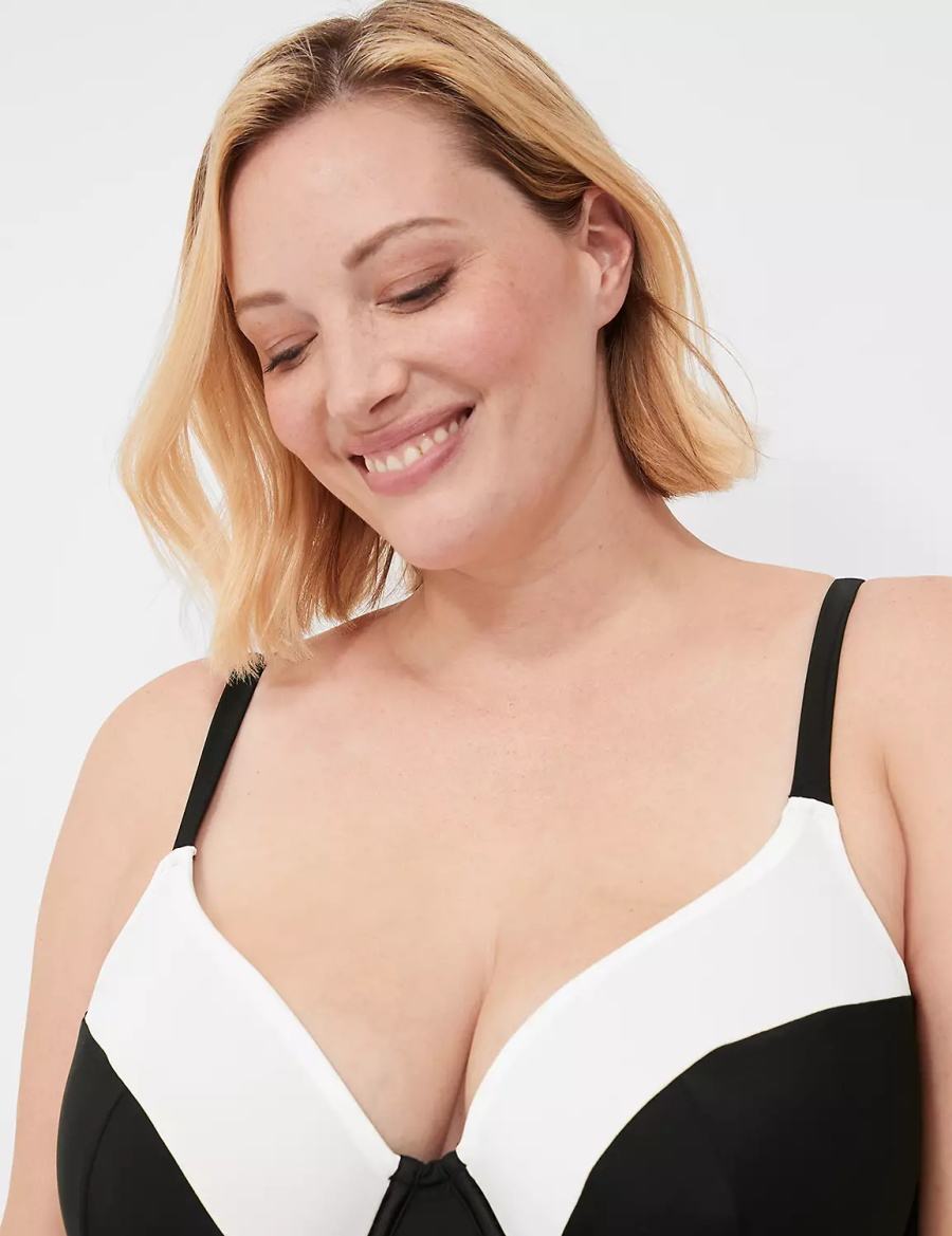 Lane Bryant Underwire Balconette Tankini Top Bikini Donna Nere | WUJ4277LC