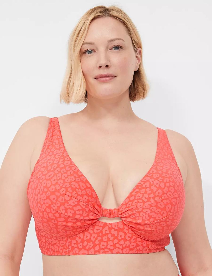 Lane Bryant Underwire Knot-Front Top Bikini Donna Corallo | XMW2421DI