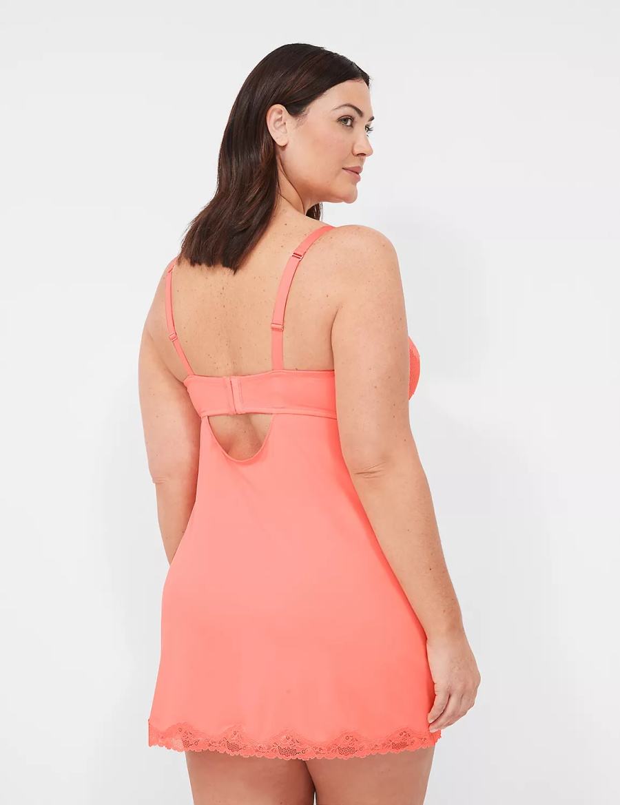 Lane Bryant Underwire Lace Slip Vestito Donna Rosa | LXI177QK