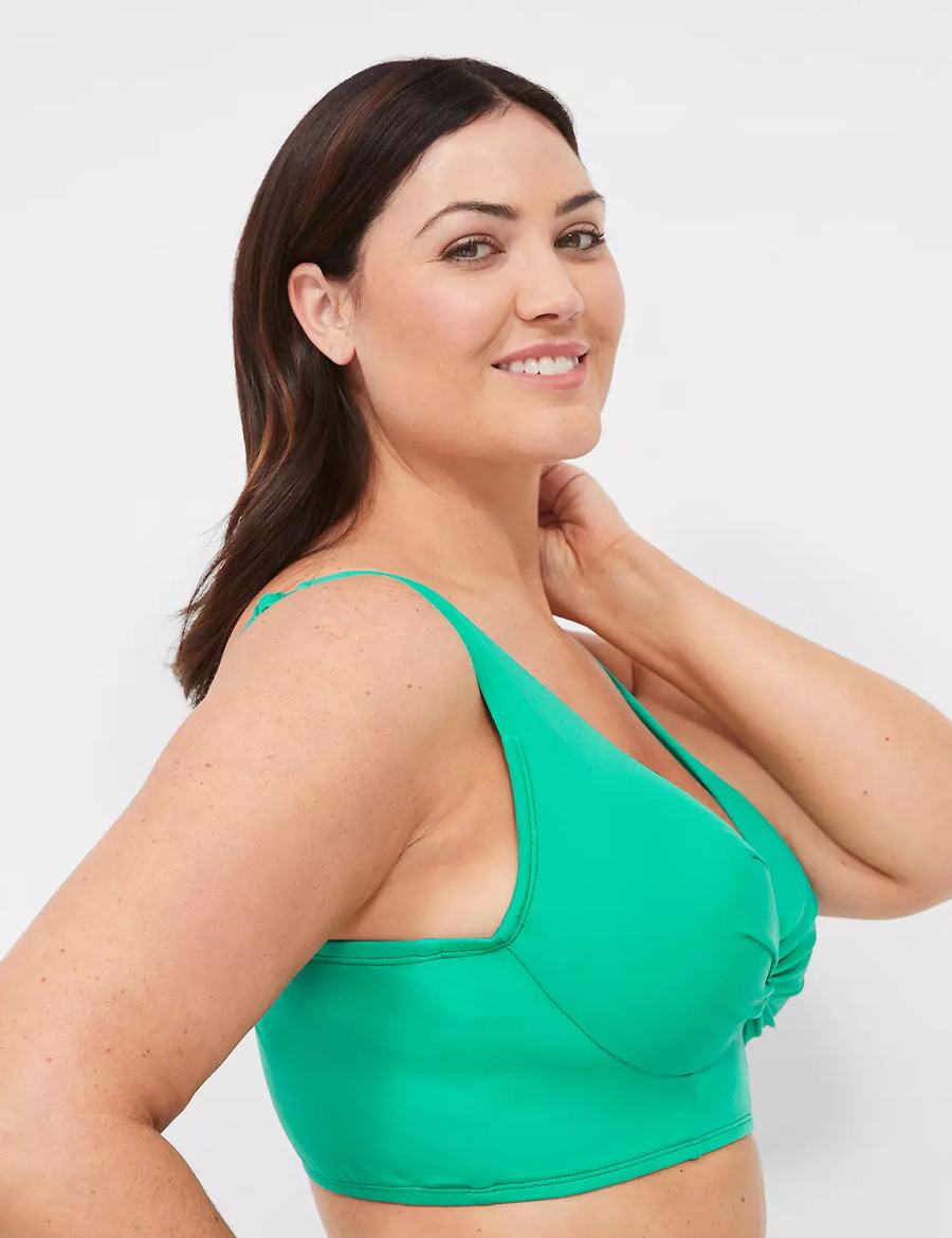 Lane Bryant Underwire Longline O-Ring Top Bikini Donna Verde Acqua | NQX2168QH