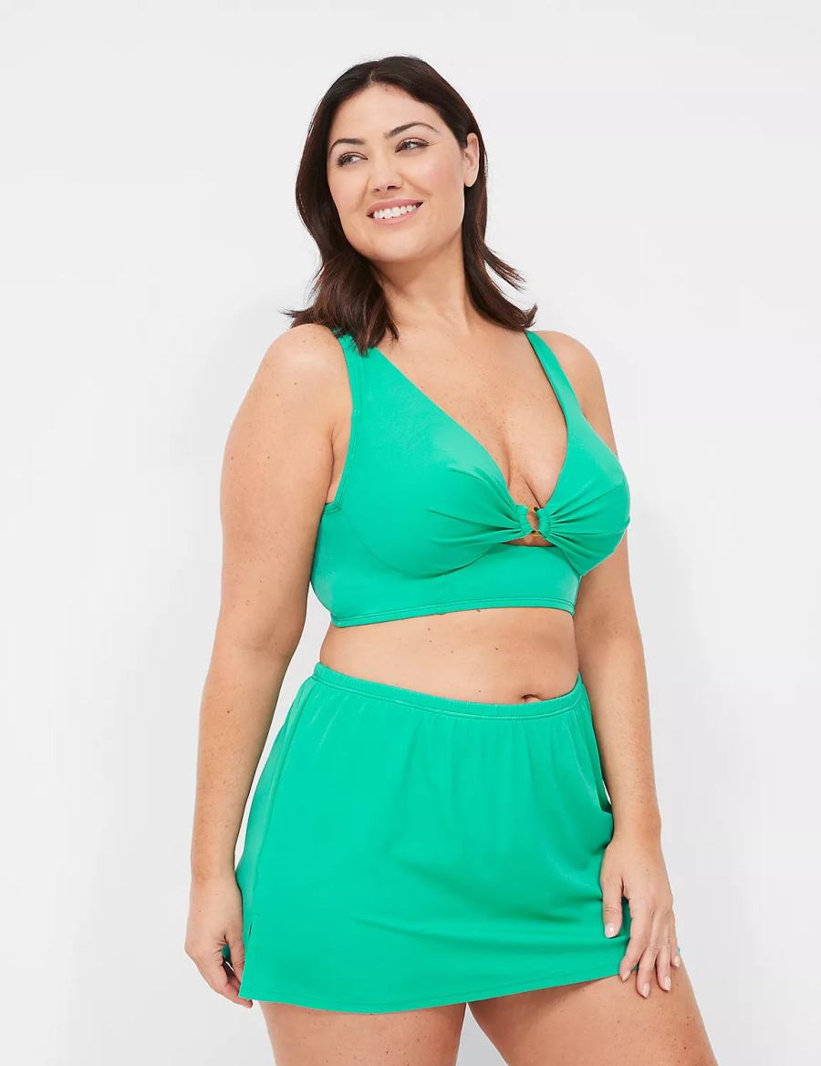 Lane Bryant Underwire Longline O-Ring Top Bikini Donna Verde Acqua | NQX2168QH