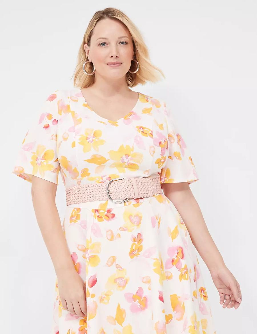 Lane Bryant Wide Faux-Leatherided Cinture Donna Rosa | EHW2638OJ