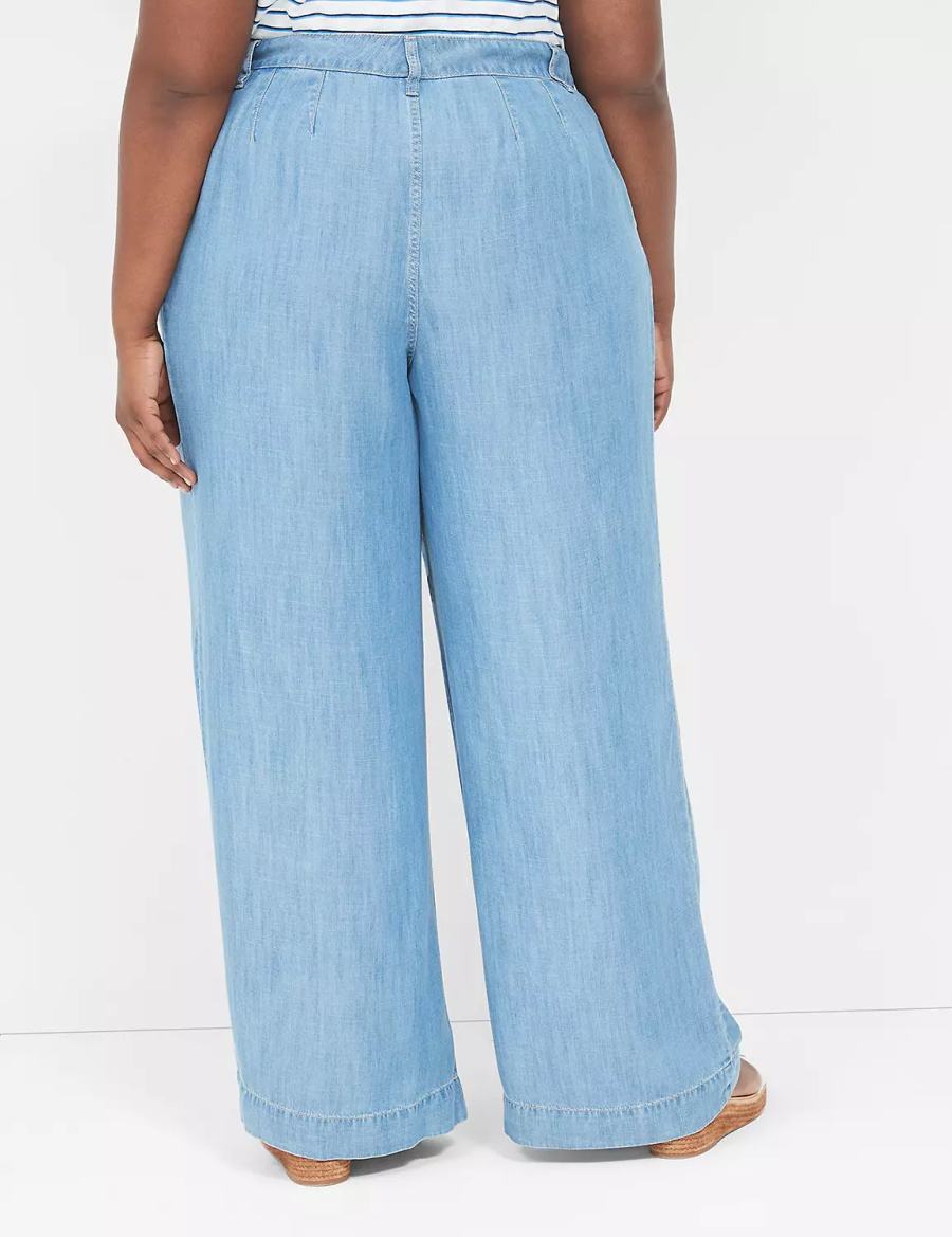 Lane Bryant Wide Leg Trouser Fluid Jeans Donna Blu | WHD5576IA