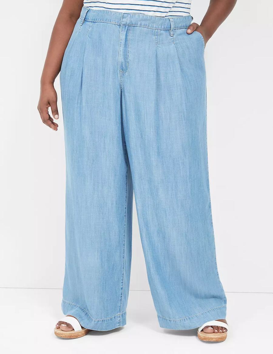 Lane Bryant Wide Leg Trouser Fluid Jeans Donna Blu | WHD5576IA