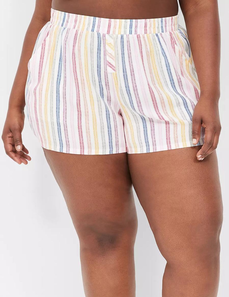 Lane Bryant Woven Boxer Sleep Pantaloncini Donna Colorate Strisce | YAA3788NX