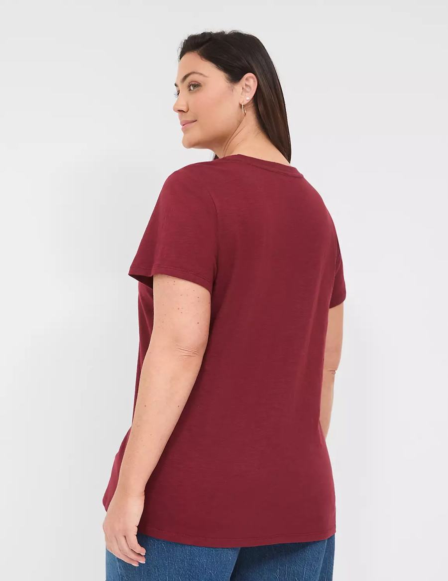 Lane Bryant Yellowstone Dutton Ranch Graphic Tee Magliette Donna Rosse | WPV1583PA