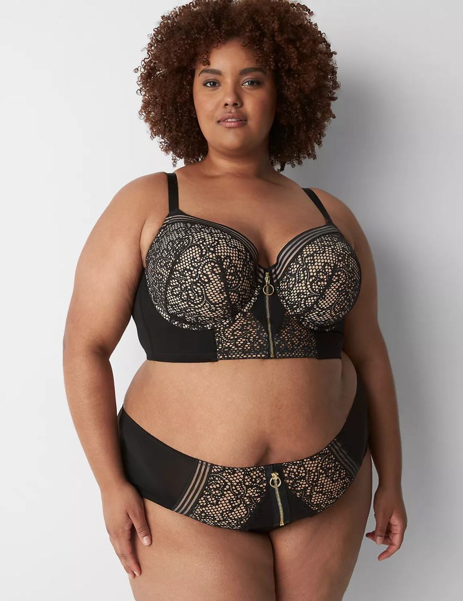 Lane Bryant Zip-Front Brief Mutandine Sfacciate Donna Nere | IIE8896UR