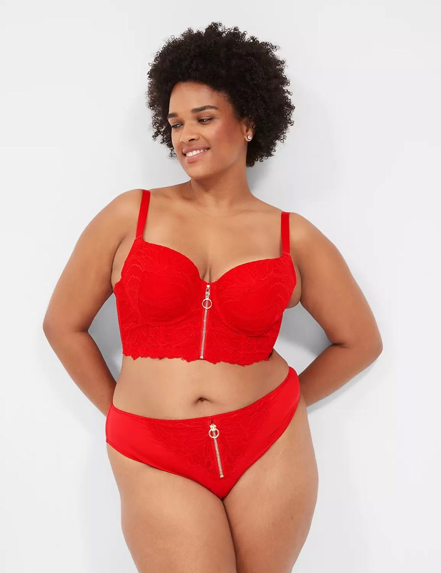 Lane Bryant Zip-Front French Slip Donna Rosse | VSG2217KG